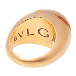 Pre Owned Bvlgari Fancy High Dome 18k Rose Gold Ring Size 51