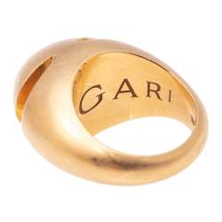 Pre Owned Bvlgari Fancy High Dome 18k Rose Gold Ring Size 51