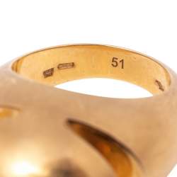 Pre Owned Bvlgari Fancy High Dome 18k Rose Gold Ring Size 51