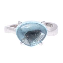 Bvlgari Sassi Mediterranean EdenBlue Topaz 18K White Gold Ring Size 51