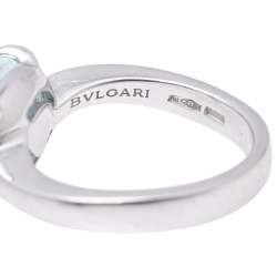 Bvlgari Sassi Mediterranean EdenBlue Topaz 18K White Gold Ring Size 51
