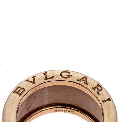 Pre Owned  Bvlgari B.Zero1 Roma Bronze Ceramic 18K Rose Gold 4-Band Ring Size 53