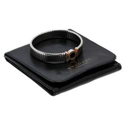 Bvlgari Tubogas Onyx 18K Rose Gold Steel Cuff Bracelet L