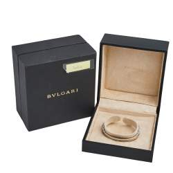  Bvlgari B.Zero1 18K Rose Gold & Stainless Steel Open Cuff Bracelet S