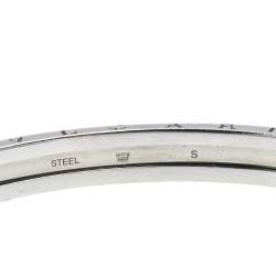 Pre Owned Bvlgari B.Zero1 18K Rose Gold & Stainless Steel Open Cuff Bracelet S