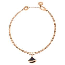 Pre Owned Bvlgari Divas' Dream Onyx 18K Rose Gold Bracelet SM