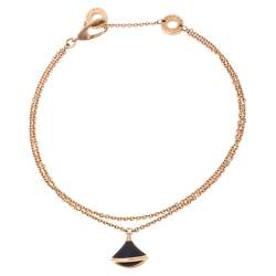 Pre Owned Bvlgari Divas' Dream Onyx 18K Rose Gold Bracelet SM