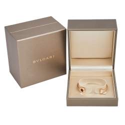 Pre Owned Bvlgari Bvlgari Carnelian Mother of Pearl 18k Rose Gold Open Cuff Bracelet