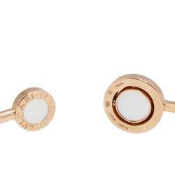 Pre Owned Bvlgari Bvlgari Carnelian Mother of Pearl 18k Rose Gold Open Cuff Bracelet