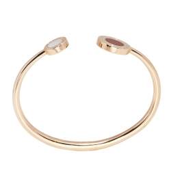 Pre Owned Bvlgari Bvlgari Carnelian Mother of Pearl 18k Rose Gold Open Cuff Bracelet