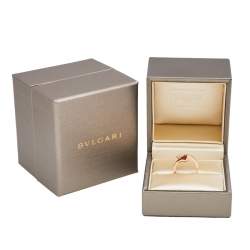 Pre Owned Bvlgari Divas' Dream Carnelian Diamond 18k Rose Gold Ring Size 46
