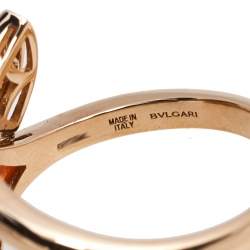 Pre Owned Bvlgari Divas' Dream Carnelian Diamond 18k Rose Gold Ring Size 46