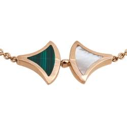 Bvlgari Divas' Dream Mother of Pearl Malachite 18K Rose Gold Bracelet M/L