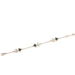 Bvlgari Divas' Dream Mother of Pearl Malachite 18K Rose Gold Bracelet M/L