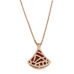 Bvlgari Divas' Dream Carnelian Diamond 18K Rose Gold Necklace