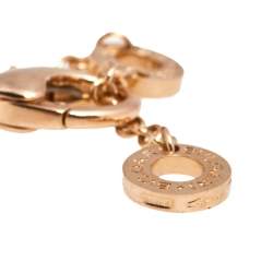 Pre Owned Bvlgari Bvlgari Mother of Pearl Carnelian 18K Rose Gold Bracelet M/L