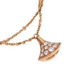 Pre Owned Bvlgari Divas' Dream Diamond 18K Rose Gold Bracelet M/L
