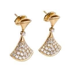 Pre Owned Bvlgari Divas' Dream Diamond 18k Yellow Gold Earrings