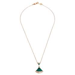 Bvlgari Divas' Dream Malachite Diamond 18K Rose Gold Pendant Necklace