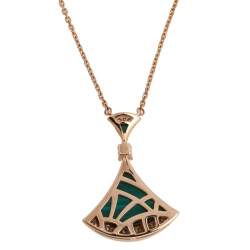 Bvlgari Divas' Dream Malachite Diamond 18K Rose Gold Pendant Necklace