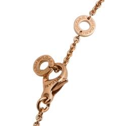  Bvlgari Bvlgari Malachite Diamond 18k Rose Gold Pendant Necklace