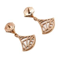 Pre Owned Bvlgari Divas' Dream Mother of Pearl Diamond 18K Rose Gold Earrings
