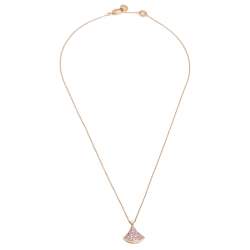 Pre Owned Bvlgari Divas' Dream Sapphire Diamond 18K Rose Gold Pendant Necklace
