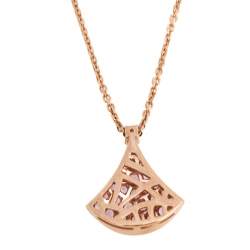 Pre Owned Bvlgari Divas' Dream Sapphire Diamond 18K Rose Gold Pendant Necklace