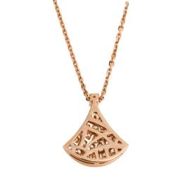 Pre Owned Bvlgari Divas' Dream Diamond 18K Rose Gold Pendant Necklace