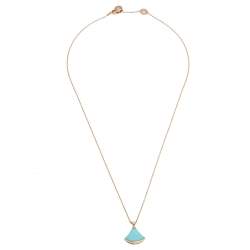 Pre Owned Bvlgari Divas' Dream Turquoise Diamond 18K Rose Gold Pendant Necklace