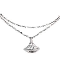 Pre Owned Bvlgari Divas' Dream Diamond 18k White Gold Charm Bracelet S/M