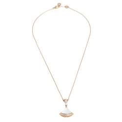 Pre Owned Bvlgari Divas' Dream Mother of Pearl Diamond 18K Rose Gold Pendant Necklace