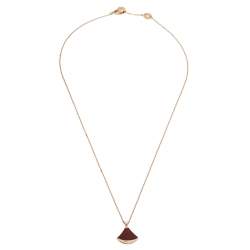 Pre Owned Bvlgari Divas' Dream Carnelian Diamond 18K Rose Gold Necklace