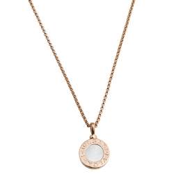 Pre Owned Bvlgari Bvlgari Mother of Pearl 18K Rose Gold Pendant Necklace