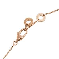 Pre Owned Bvlgari Divas' Dream Turquoise Diamond 18K Rose Gold Pendant Necklace