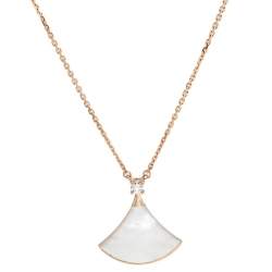 Pre Owned Bvlgari Divas' Dream Mother of Pearl Diamond 18K Rose Gold Pendant Necklace