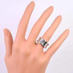 Pre Owned Bvlgari B.Zero1 18K White Gold Ring EU 48