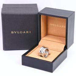 Pre Owned Bvlgari B.Zero1 18K White Gold Ring EU 48