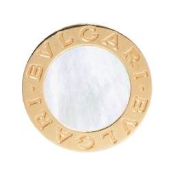 Pre Owned Bvlgari Bvlgari Mother of Pearl 18K Rose Gold Circular Ring Size 51