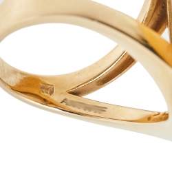 Pre Owned Bvlgari Bvlgari Mother of Pearl 18K Rose Gold Circular Ring Size 51