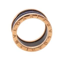 Bvlgari B.Zero1 Lapis Lazuli 18K Rose Gold Band Ring Size 59