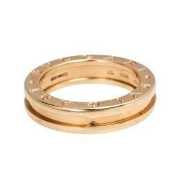Bvlgari B.Zero1 18k Rose Gold Band Ring Size 53