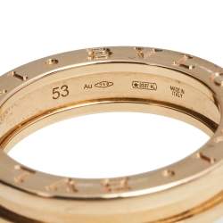Bvlgari B.Zero1 18k Rose Gold Band Ring Size 53