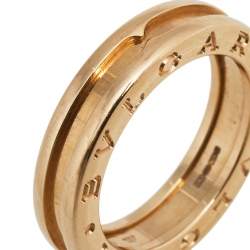 Bvlgari B.Zero1 18k Rose Gold Band Ring Size 53