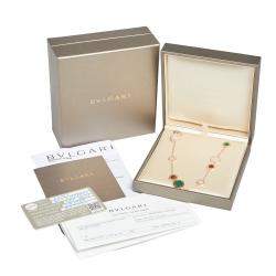 Pre Owned Bvlgari Bvlgari Multi Gemstones 18K Rose Gold Long Necklace 