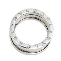 Pre Owned Bvlgari B.Zero1 18K White Gold 2-Band Ring Size 52