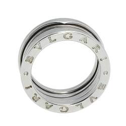 Pre Owned Bvlgari B.Zero1 18K White Gold 2-Band Ring Size 52
