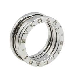 Pre Owned Bvlgari B.Zero1 18K White Gold 2-Band Ring Size 52