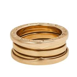 Pre Owned Bvlgari B.Zero1 18K Rose Gold 3-Band Ring Size 52