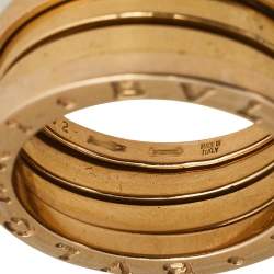 Pre Owned Bvlgari B.Zero1 18K Rose Gold 3-Band Ring Size 52